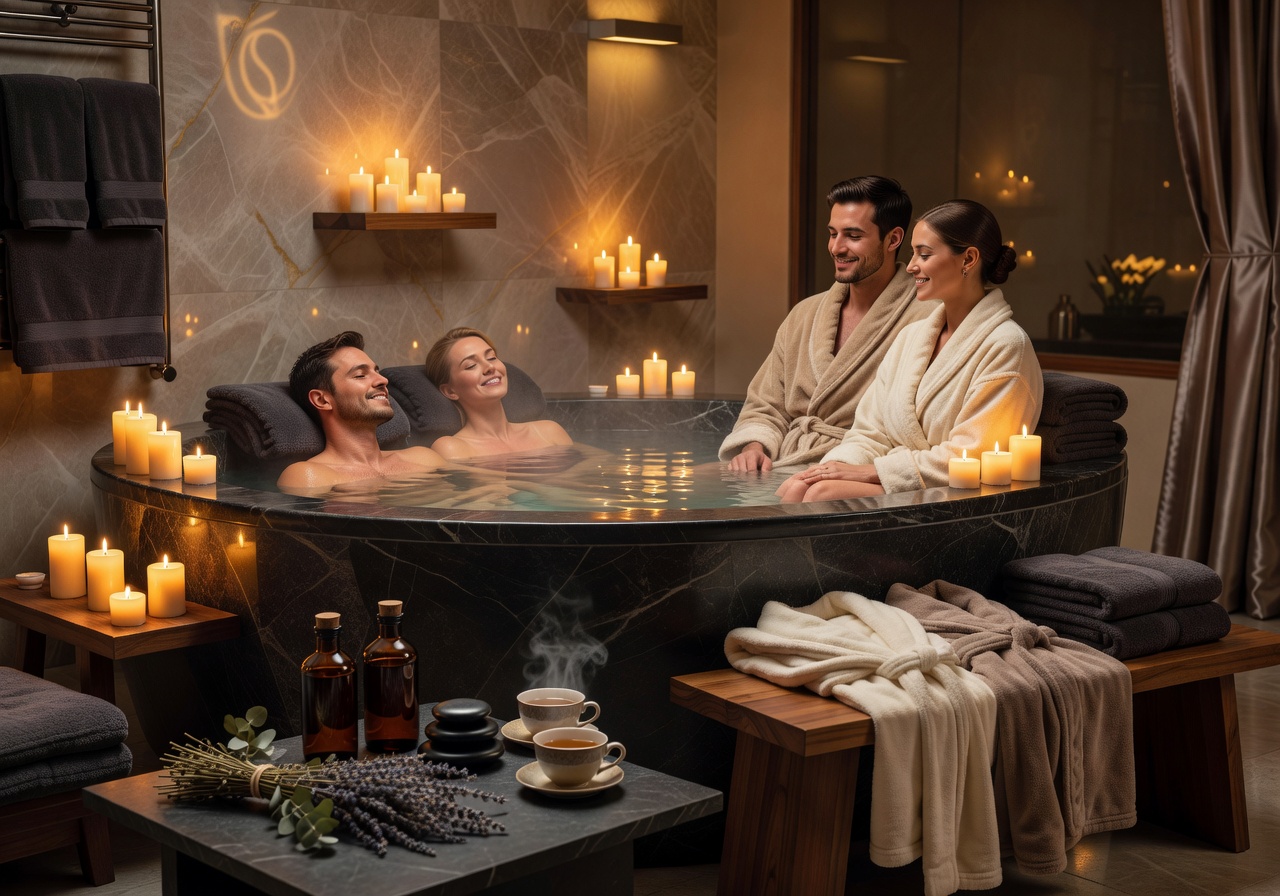 Couples luxury spa package candlelight