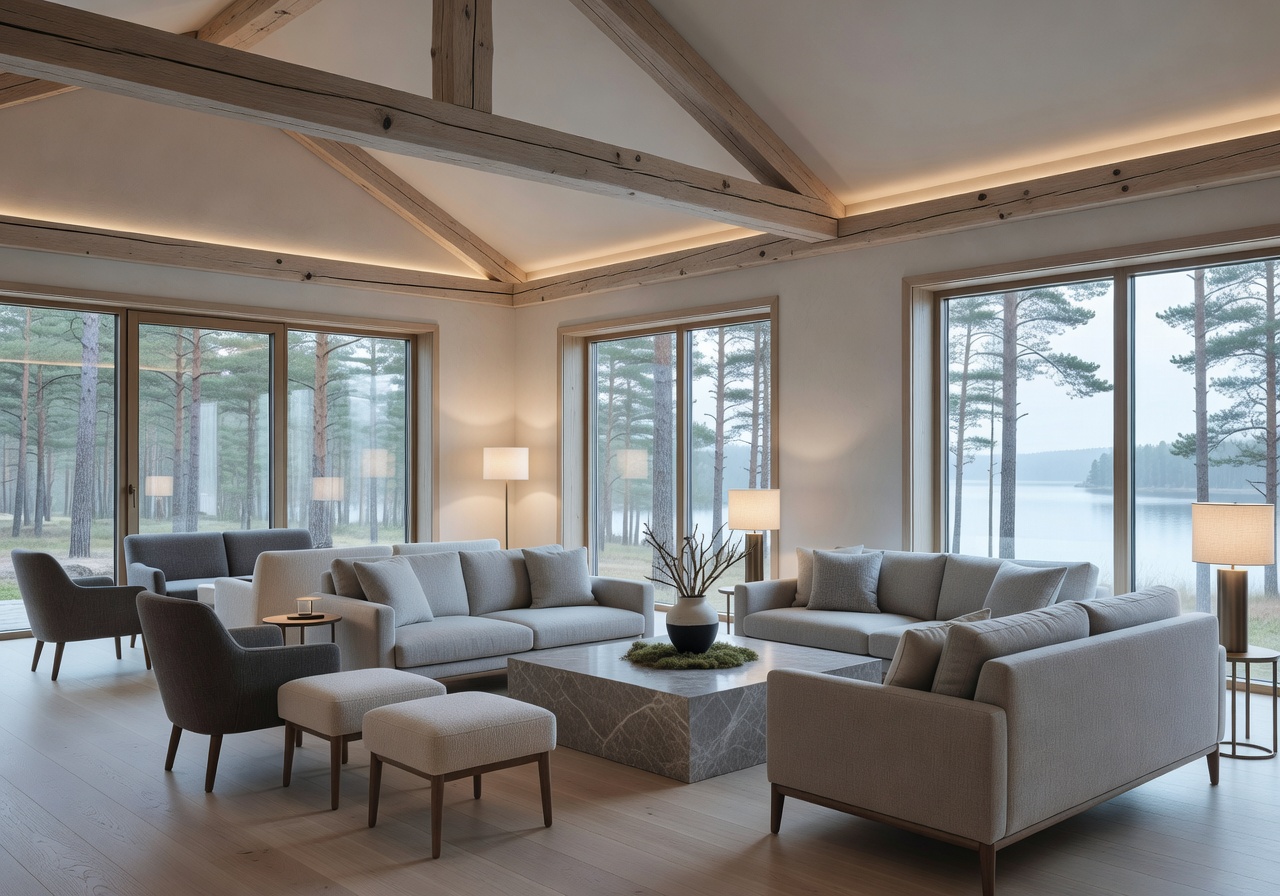 Estonia luxury resort interior with elegant Nordic design
