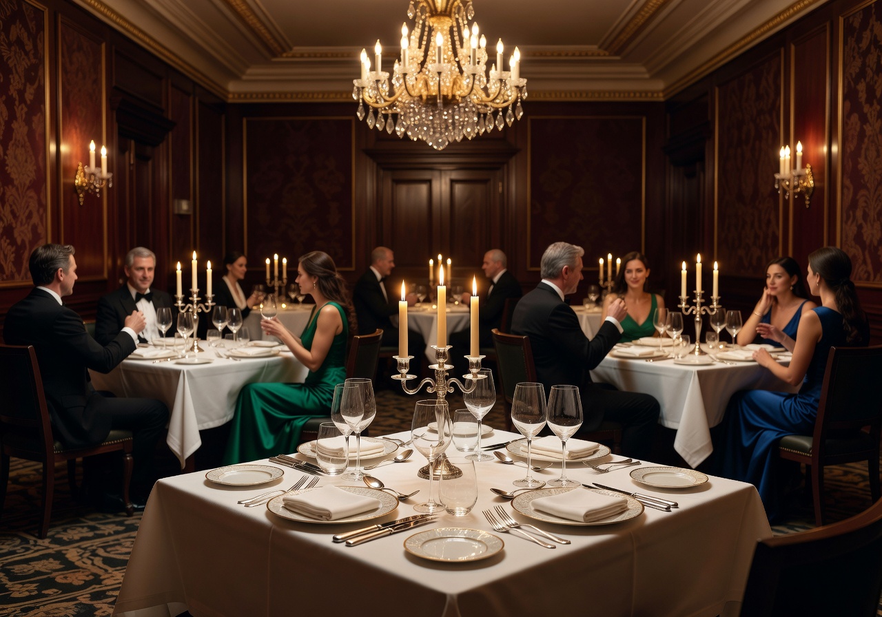 Fine dining atmosphere luxury restaurant