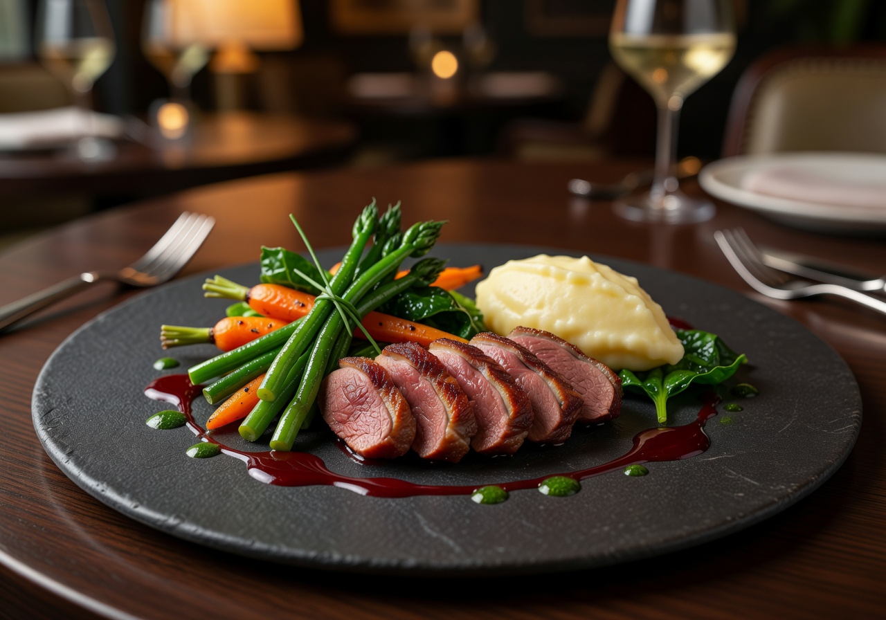 Fine gourmet European cuisine plated