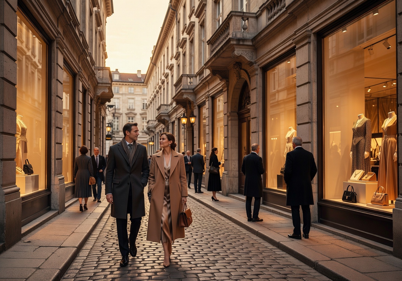 Luxury shopping experience boutique street