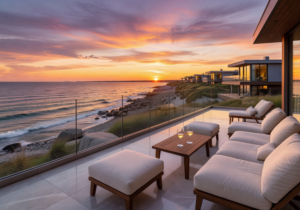 Sunset terrace Baltic seaside luxury